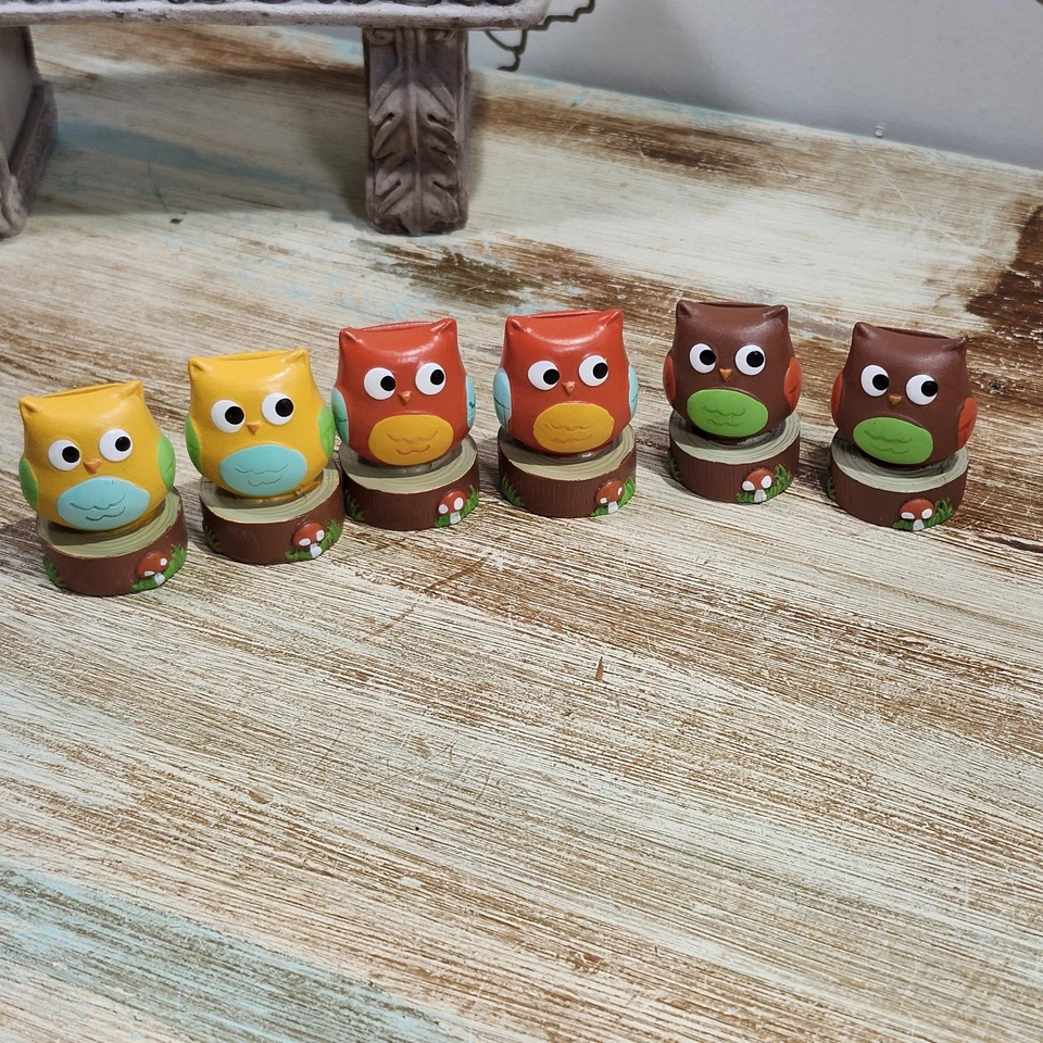 Juego de 6 portatarjetas Kate Aspen "Whooo's The Cutest" Owl Mushroom Place Foto 4 de 4