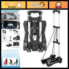 Lightweight Folding Hand Truck Dolly - 2 Wheels, Portable Aluminum Luggage Cart