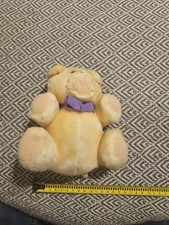 Vintage 1980s Dakin Fun Farm Teddy Bear Stuffed Animal Plush Toy Cream Ivory