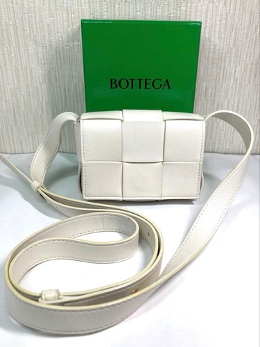 BOTTEGA VENETA Intrecciato Candy Leather Crossbody Bag Off White Used From Japan