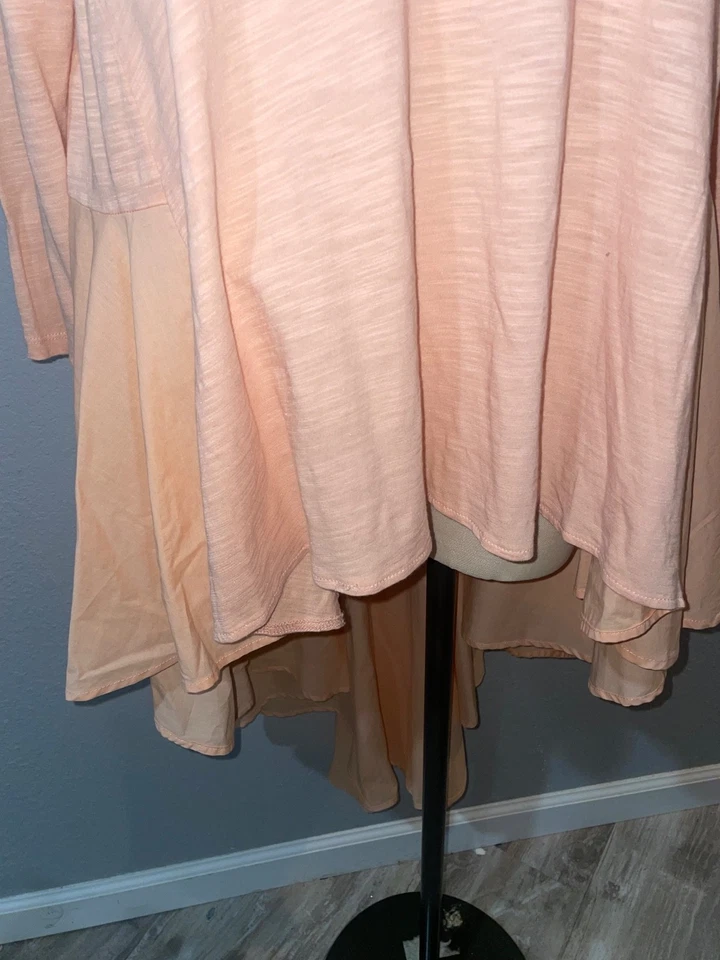 Túnica Diane Gilman para mujer Mix Media alta baja talla 1X falda plisada dobladillo cuello barco Foto 3 de 4