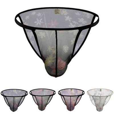 Herren Daily Wear Translucent Mesh Slip Schnelltrocknend Ultradünne Unterhose