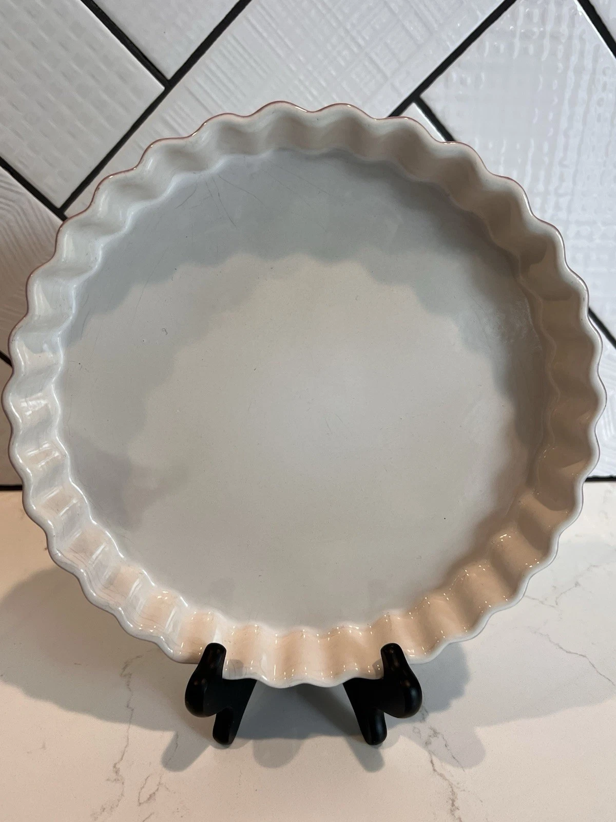 Emile Henry France 9" Rose Baking Dish Flan / Pie / Quiche / Tart Lovely