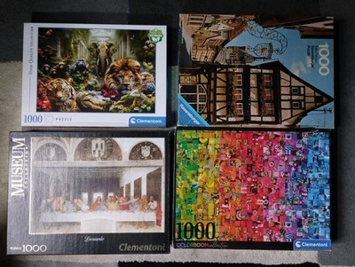 Puzzle Konvolut Paket 4 Stück je 1000 Teile