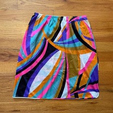 Funky Multi Colored Retro Vintage Slip Skirt 60s Mod MCM Size XS - S