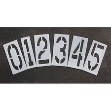 Rae Stl-116-8180 Pavement Stencil, Number Set, 0 Thru 9, Blanks, 18 In