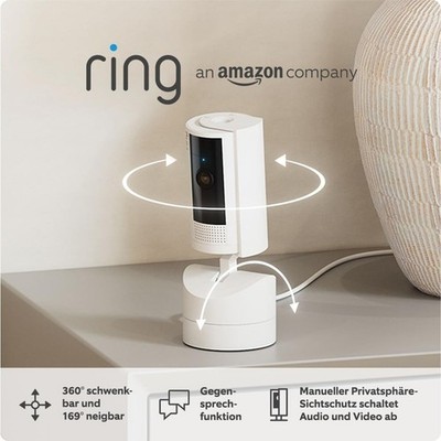 Ring Beweg. Innenkamera weiß Pan-Tilt Indoor Camera | 360° Blick fürs Zuhause
