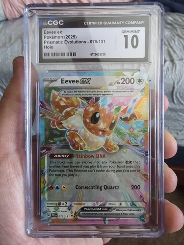 CGC 10 GEM MINT Eevee ex 075/131 Double Rare Prismatic Evolutions Pokemon Card