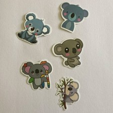 5 Multicolor Flakes Stickers Set - Animals Cartoon Koala Designs