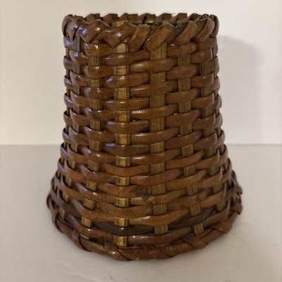 Vintage Natural Woven Wicker Rattan Lampshade Small 5'' Excellent Condition