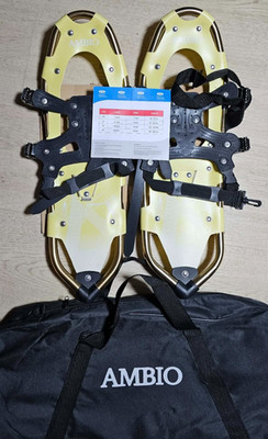 Ambio Snowshoes 25''X8'' YELLOW Carrying Case (UP TO 200LBS ) Men, Women Youth