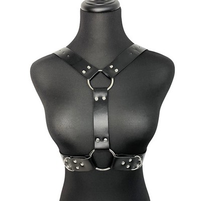 Gothic Punk Rock Wide Leather Belt Street Fashion Chest Harness Suspenders Women