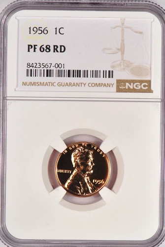 1956 Lincoln Wheat Cent NGC PF 68 RD PR68RD Gem Coin 1C