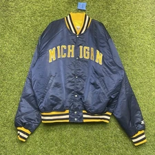 Vintage Michigan Wolverines Satin Jacket Mens XL USA Made Starter 90s Sportswear