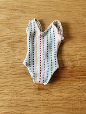 Barbie White One piece Swimsuit With Colorful Dots Vintage