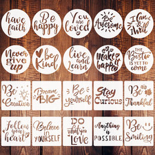 2.5 inch Inspirational Word Stencils, 20 PCS Motivational Stencils Reusable Myla
