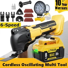 Cordless Oscillating Tool for Dewalt 20V Max Battery DCB208-2 DCB206 w/ 6 Speed