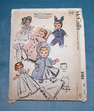 McCall's Original Doll Pattern 2183 Baby Doll Wardrobe, looks unopened       