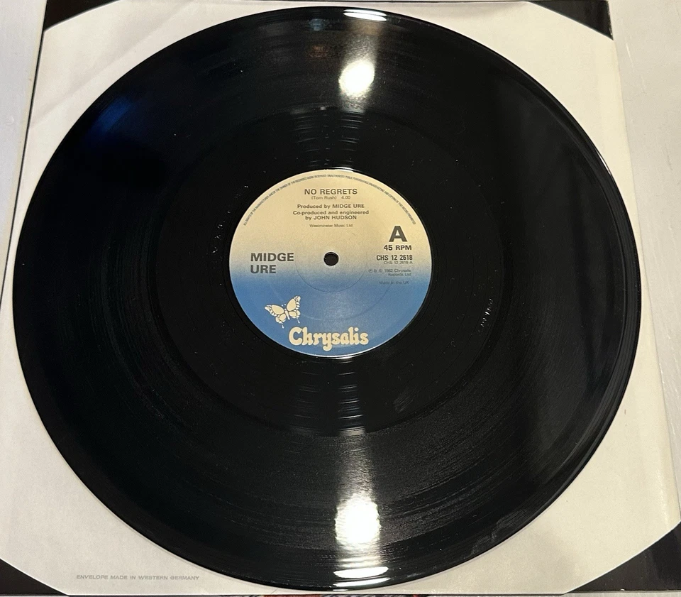 AUTOGRAPHED MIDGE URE NO REGRETS SINGLE 1982 UK CHS 12 2618 Foto 4 de 4
