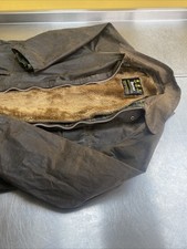 1980s Vintage Barbour Solway Zipper C42 Mens XL  (50in) Waxed Jacket & Liner