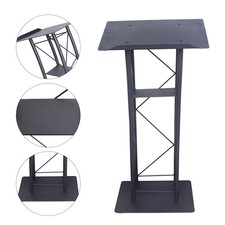 Black Metal Wood Curved Podium Presentation Lectern Stands Wrought Iron Podium