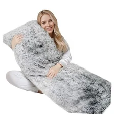  Fuzzy Body Pillow Cover, 20"x 54" Furry Body Pillow Pillowcase, Faux Fur Long 