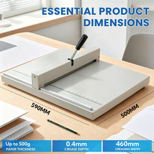 460mm Manual Paper Creasing Machine A3 A4 w/Positioning Block Up to 500gsm New