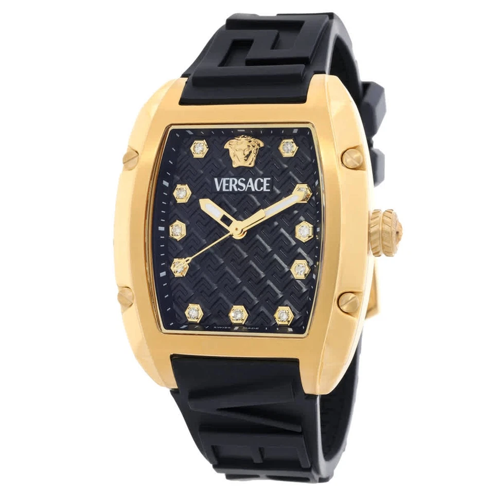Reloj para dama Versace Dominus cuarzo diamante esfera negra VE8K00324