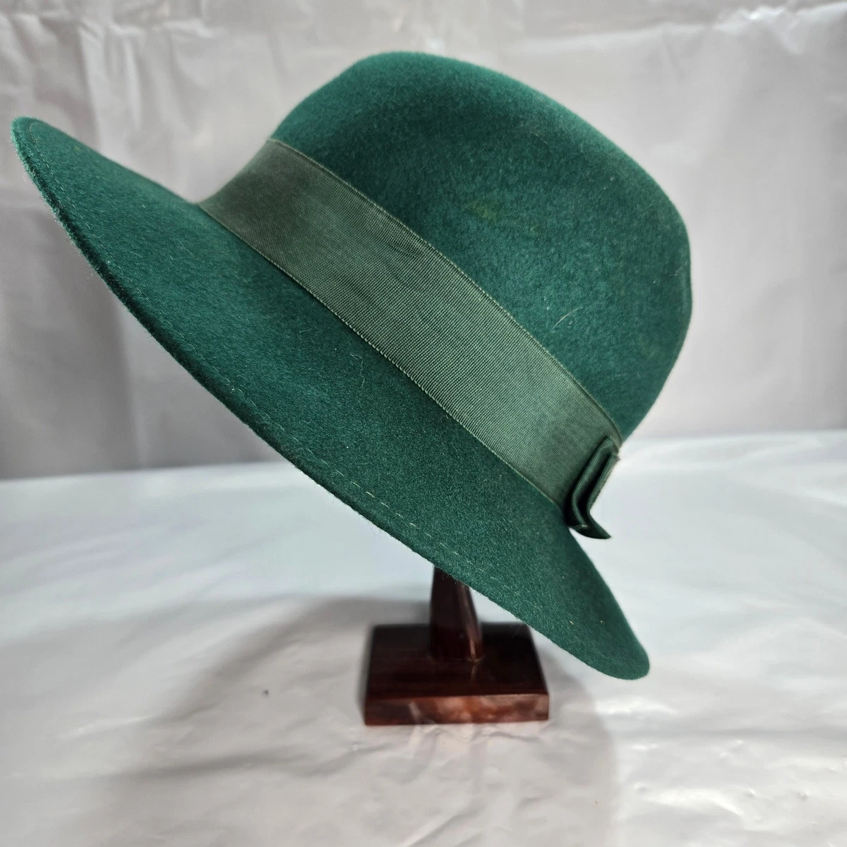 Womens Blue Hat Doeskin 100% Wool Felt George Bollman Co ✨ 1960s–1970s Black Doeskin Felt Hat ✨ A classic vintage  main image 2