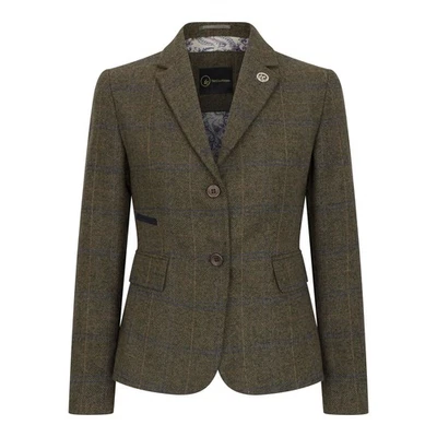 Damen Blazer Jacke Olivgrün Fischgrät Wollmischung 1920er Vintage - Bild 1 von 4