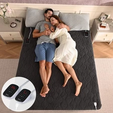 Bearhug Electric Heated Mattress Pads King Size Dual Controllers 78”×80” Sher...