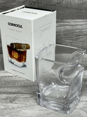 Corkcicle Cigar Glass 9 oz Whiskey Glass Tumbler Cigar Holder Etch Edwards Jones