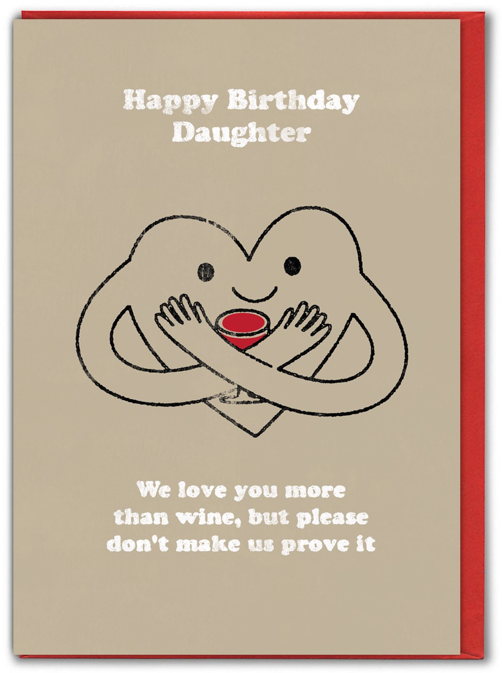 Funny Daughter Birthday Card Witty Amusing 'Wine' Joke Cheeky Novelty Humour