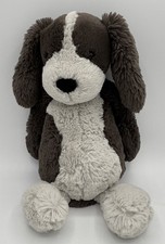 Jellycat Of London BASHFUL FUDGE PUPPY Plush Toy RETIRED Brown Dog 12 Inches EUC