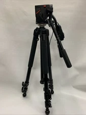 Bogen Manfrotto 501 Pro Video Fluid Head 3433 w/ 3211V Camera Tripod Italy Made