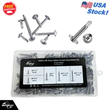 160-Piece Assorted Self-Tapping Screws – 410 Stainless Steel, Truss Head, DIY