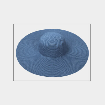 Big Wide Brim Solid Floppy Summer Sun Beach Hat Church Derby  display picture 3