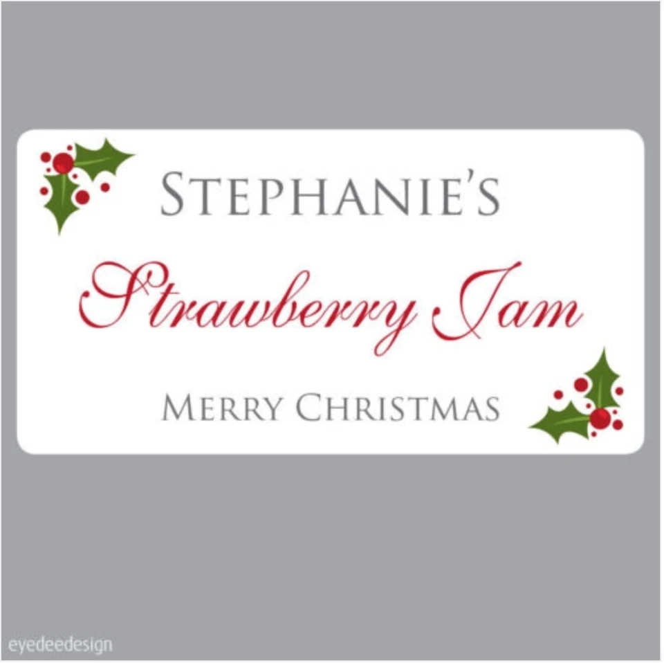 EYEDEEDESIGN Jam Jar Pot Stickers Labels Homemade Christmas Preserves Hampers Gifts - 324