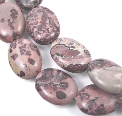 18x13mm Natural Apache Sage Picture Jasper Oval Beads (10)