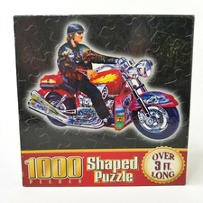 1000 Piece Easy Rider Motorcycle Shaped Jigsaw Puzzle 2004 Over 3ft NEW