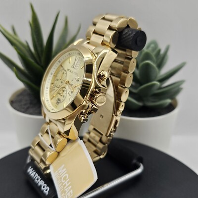NEW MICHAEL KORS MK5605 WOMENS WATCH GOLD TONE BRACELET GOLD DIAL