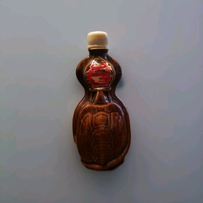 Vintage Chinesische Schildkröte Schlange Reiswein Steingut Krug Selten LEER