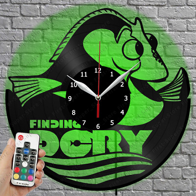 LED Clock Finding Dory Vinyl Record Wall Clock Led Light Wall Clock 1105