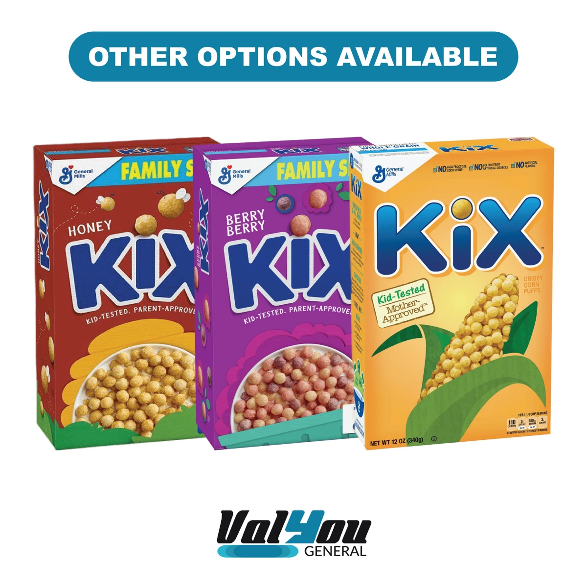 Kix Whole Grain Breakfast Cereal, Crispy Corn Cereal Puffs,, 44 OFF