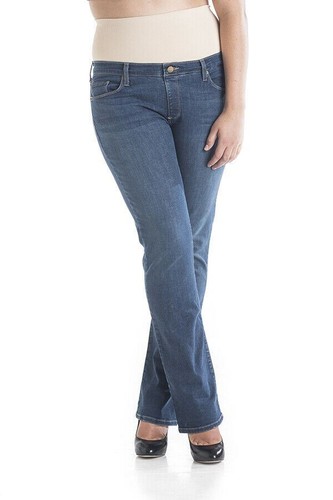 Bootcut Jeans Medium Wash Denim Nude Panel Stretch Tummy Trimmer Denim 1506 402 - Picture 2 of 9