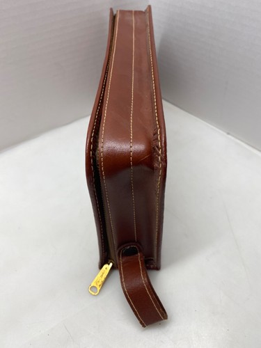 Vintage 1940/50's Men's Travel Grooming Kit Brown Leather Celluloid Containers - Picture 16 of 17
