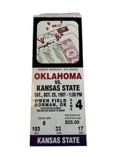 1997 Oklahoma Sooners Kansas State Wildcats Ticket Stub OU Norman KSU Bishop