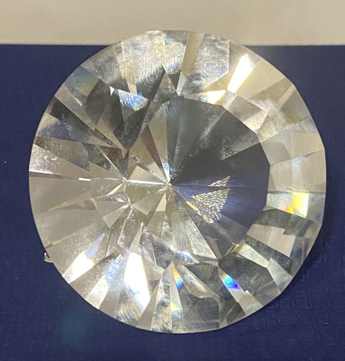 Swarovski Crystal SCS Round Diamond Paperweight Figure