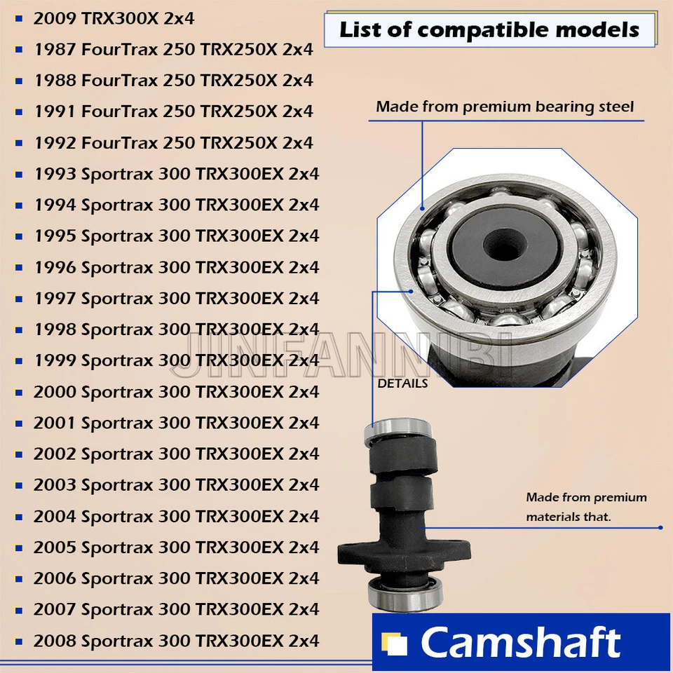 Camshaft & Rocker Arm & Cam Timing Gear for Honda Sportrax 300 TRX300EX 1993-08 - Изображение 4 из 4