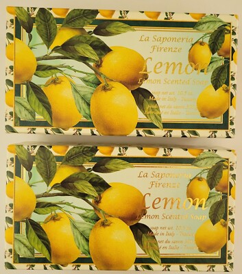 2x La Saponeria Firenze LEMON Scented Soap 10.5 oz Made in Italy 5'' Bar Tuscany